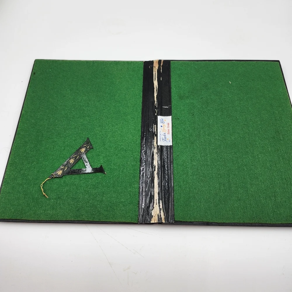 Antique ART Victorian Edwardian lacquer PAPIER MACHE BOOK COVER FLOWERS